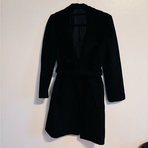 Mine black dress coat trench, overcoat, perfect for winter.  Size small.